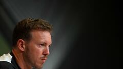 Bayern Munich's German head coach Julian Nagelsmann attends a press conference in Munich, southern Germany, on September 12, 2022, on the eve of the UEFA Champions League Group C football match Bayern Munich vs FC Barcelona. (Photo by Christof STACHE / AFP)