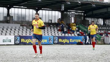 Brad Linklater, durante un entrenamiento con la selección española de rugby.