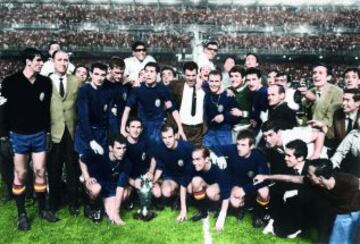 España campeona de la Eurocopa de 1964 tras ganar a la URSS en la final el 21 de junio.