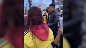 Jeison Murillo acompaña a colombianos en manifestación pacífica en España