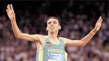 <b>EL MÁS GRANDE. </b>Hicham El Guerrouj, campeón olímpico de 1.500 y 5.000 metros.