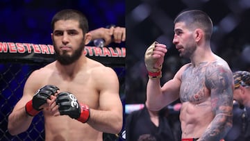 Los peleadores de UFC Islam Makhachev e Ilia Topuria.