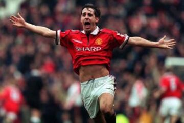 Gary Neville, capitán histórico del Manchester United, ganó 31 trofeos durante su carrera con los Diablos Rojos. Increíble.