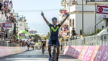 MEO101. Peschici (Italy), 13/05/2017.- Spanish rider Gorka Izagirre of Movistar celebrates winning the eighth stage of the 100th Giro d&#039;Italia cycling race, over 189 km from Molfetta to Peschici, Italy, 13 May 2017. (Ciclismo, Italia) EFE/EPA/ALESSANDRO DI MEO