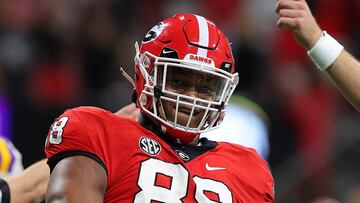 El jugador de la Universidad de Georgia Jalen Carter durante el partido ante los LSU Tigers en el SEC Championship en el Mercedes-Benz Stadium de Atlanta, Georgia.