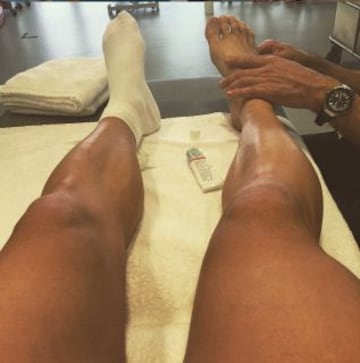 En medio de su recuperación, James publicaba fotos de su avance en las redes sociales.