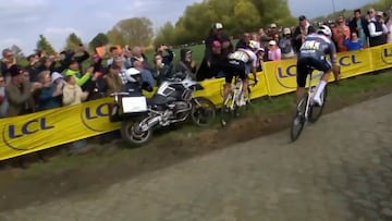 ‘Tragedia’ en la París-Roubaix: la extraña caída de Pogacar a 38 km