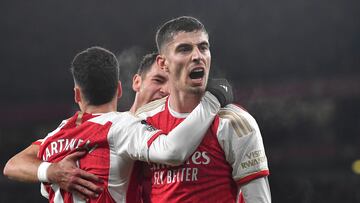 Kai Havertz, jugador del Arsenal, celebra el gol anotado ante el Newcastle.