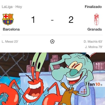 Los mejores memes del batacazo del Barcelona ante el Granada