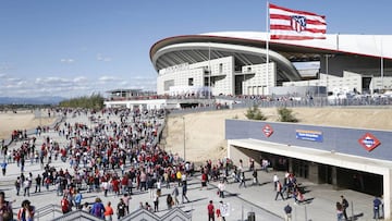 Imagen de los aledaños del Wanda Metropolitano, el estadio del Atlético de Madrid.