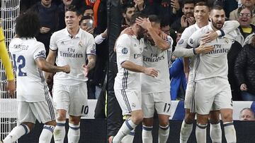 Los futbolistas del Madrid celebran un gol ante el Dortmund, último encuentro de la racha