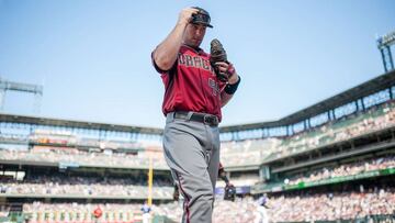 DENVER, CO - SEPTEMBER 4: Paul Goldschmidt #44 of the Arizona Diamondbacks walks into the dugout after playing defense against the Colorado Rockies during a game at Coors Field on September 4, 2016 in Denver, Colorado. Dustin Bradford/Getty Images/AFP
== FOR NEWSPAPERS, INTERNET, TELCOS & TELEVISION USE ONLY ==