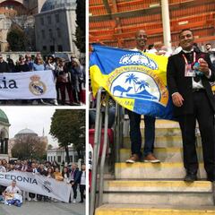 Las peñas madridistas arroparon al equipo en Estambul