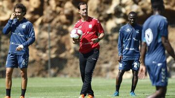 Joseba Etxeberría durante un entrenamiento.