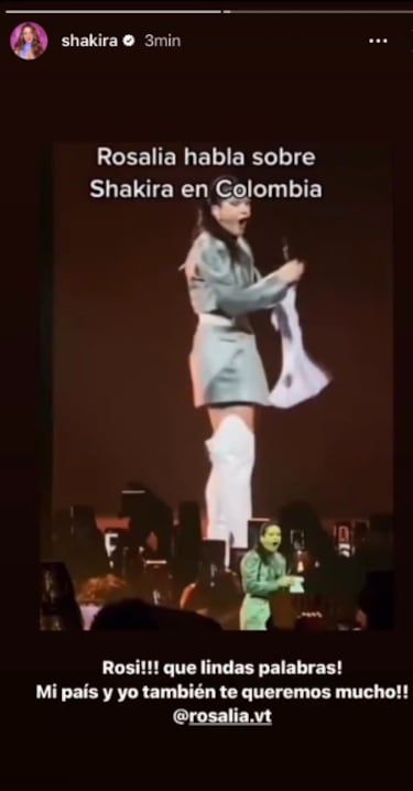 La respuesta de Shakira a la declaraci車n de amor de Rosal赤a