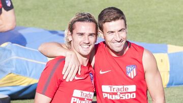 Griezmann y Gabi en un entrenamiento del Atlético de Madrid.