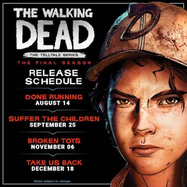The Walking Dead: The Final Season pone fecha a todos sus episodios