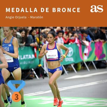 Angie Orjuela fue tercera en Maratón y se quedó con la medalla de bronce. 