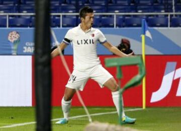 Football Soccer - Atletico Nacional v Kashima Antlers - FIFA Club World Cup Semi Final - Suita City Football Stadium, Osaka, Japan - 14/12/16 Kashima Antlers' Yuma Suzuki celebrates scoring their third goal Reuters / Kim Kyung-Hoon Livepic EDITORIAL USE O