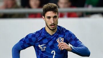 Vrsaljko, durante un partido con la selección croata.