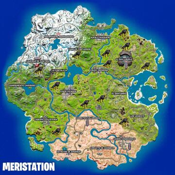 Todas las ubicaciones de lobos en la Temporada 2 de Fortnite Cap&iacute;tulo 3