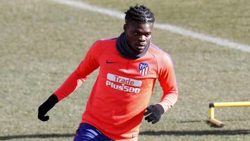 Thomas, en el entrenamiento del Atlético.