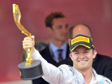 Nico Rosberg celebrando su victoria en el Gran Premio de Mónaco.