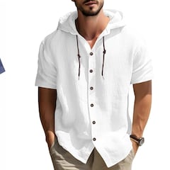 Esta es la camisa de lino con capucha ligera, transpirable y perfecta para combatir los días calurosos