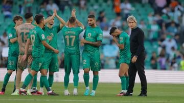 Pellegrini, con sus jugadores.