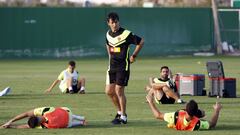 Pacheta, en un entrenamiento del Elche.