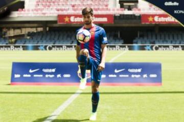 André Gomes, nuevo jugador del FC Barcelona en su presentación.