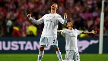 LISBON, PORTUGAL - MAY 24: Cristiano Ronaldo of Real Madrid celebrates victory in the UEFA Champions League Final between Real Madrid and Atletico de Madrid at Estadio da Luz on May 24, 2014 in Lisbon, Portugal. (Photo by Shaun Botterill/Getty Images)