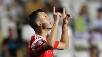 Soccer Football - Euro 2020 Qualifier - Group I - Cyprus v Russia - GSP Stadium, Strovolos, Cyprus - October 13, 2019 Russia's Denis Cheryshev celebrates scoring their fifth goal REUTERS/Yiannis Kourtoglou