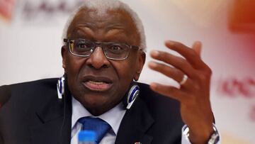 Lamine Diack speaking ahead of the 2015 IAAF World Championships.