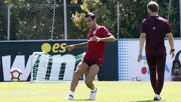 Augusto, durante la sesi&oacute;n de entrenamiento de hoy.