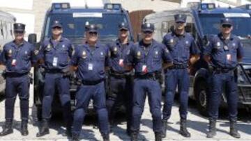 Parte del equipo, en una salida de etapa.