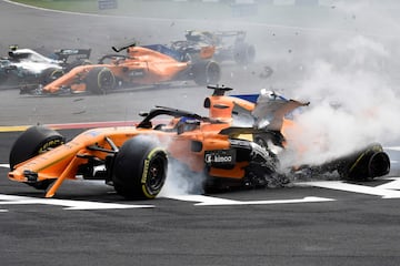 El accidente de Fernando Alonso en el GP de Bélgica