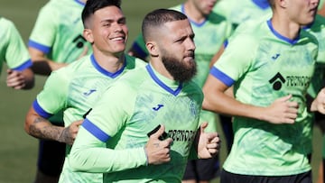 David Timor, jugador del Getafe CF, durante una sesi&oacute;n de entrenamiento.