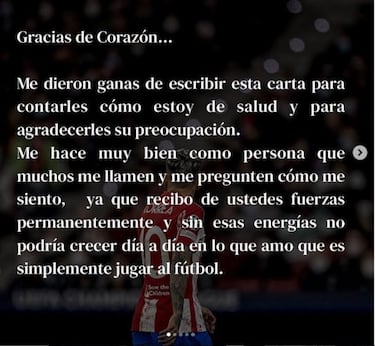 Correa: "Me van a corregir la cicatriz de la operación de 2014"