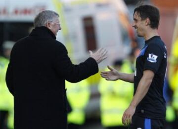 Alex Ferguson y Gary Neville.