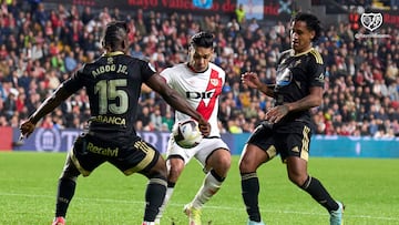 Falcao García durante un partido con Rayo Vallecano ante Celta por LaLiga.