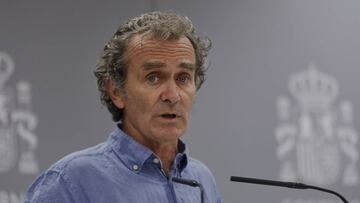 El director del Centro de Coordinación de Alertas y Emergencias Sanitarias, Fernando Simón, ofrece una rueda de prensa para informar de la evolución de la COVID-19, en la Sede del Ministerio de Sanidad, en Madrid (España) a 10 de agosto de 2020.
10 AGOSTO 2020 CORONAVIRUS;PANDEMIA;ENFERMEDAD;COVID-19;SALUD;SISTEMA SANITARIO
Jesús Hellín / Europa Press
10/08/2020