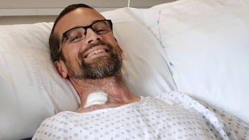 Colin Dowler, ciclista atacado por un oso que sobrevivi&oacute; gracias a un peque&ntilde;o cuchillo, cuenta su historia - por suerte- desde el hospital recuper&aacute;ndose del ataque.