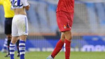 Enzo Roco, tras marcar contra la Real Sociedad su primer gol con el Espanyol.