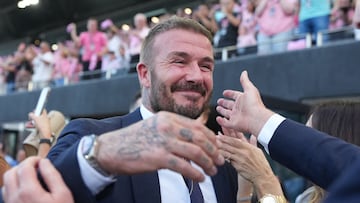 David Beckham, que es uno de los dueños de Inter Miami, celebra por todo lo alto el campeonato de la escuadra liderada por Lionel Messi y Javier Mascherano.