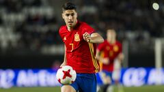 El jugador del Real Madrid, Marco Asensio, con Espa&ntilde;a Sub-21.