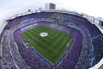 Vista aérea del estadio Santiago Bernabéu antes de las actuales obras de remodelación del recinto.