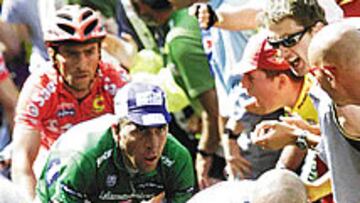 <B>ELIMINADO.</B> Francesco Casagrande en un momento de la 15ª etapa, tras la que ha sido eliminado.