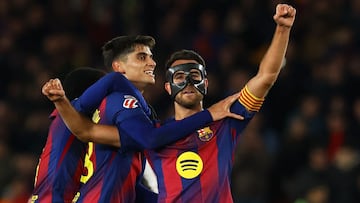 Gerard Martín y Eric Garcia, en el partido ante el Atlético.