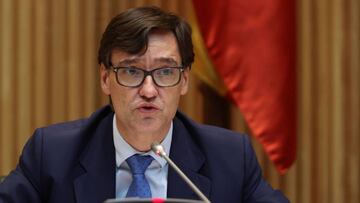MADRID, 30/07/2020.- El ministro de Sanidad, Salvador Illa, durante su comparecencia en la Comisión de Sanidad del Congreso para informar de la evolución de la epidemia de coronavirus. EFE/ Mariscal